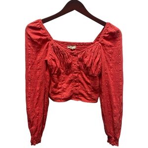 ⚡️Final Sale⚡️ Long sleeve, corset blouse- Pink- size xs- Chelsea & Violet